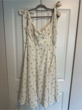 House of CB Alicia Cream Floral Tie-Shoulder Midi Dress